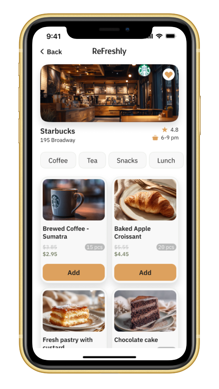 ReFreshly app on a device